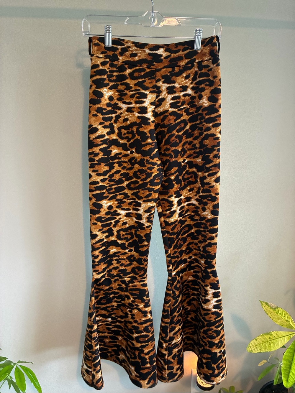 Park Avenue Leopard Bell Bottom Pants – Size Small (Fits Up to a Large)
